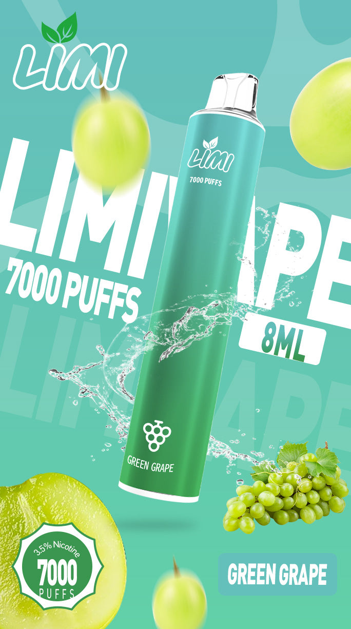 新品Limi7000口拋棄式 ILIA哩亞同廠生產 煙油容量更高 口味更優化 LIMI一次性7000Puffs便攜式圓管電子煙-VAKA糖果雲煙館