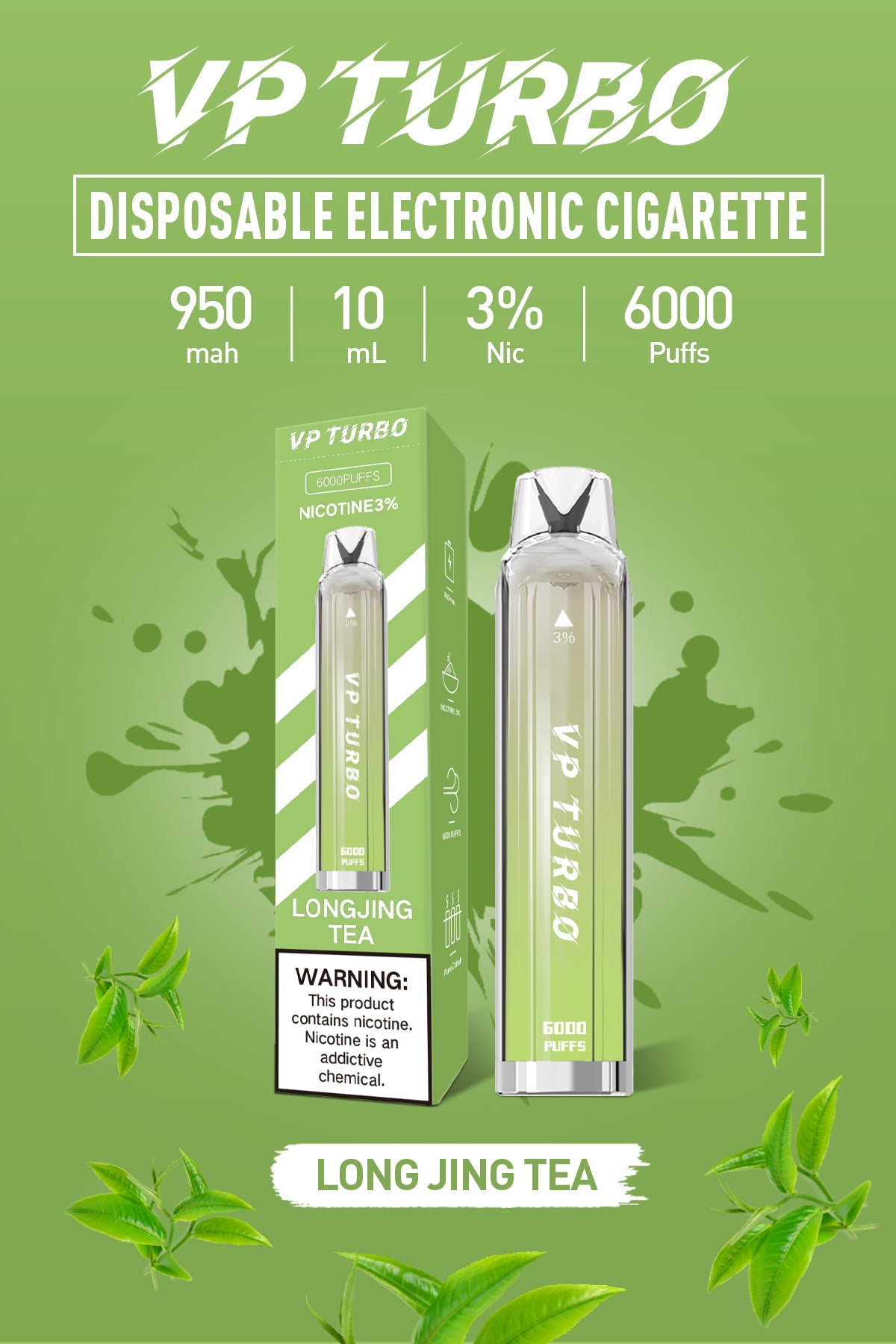 特價！！！【買一送一】VP TURBO 拋棄式｜ 一次性透明漸變色6000口發光電子煙｜VAKA糖果雲煙館