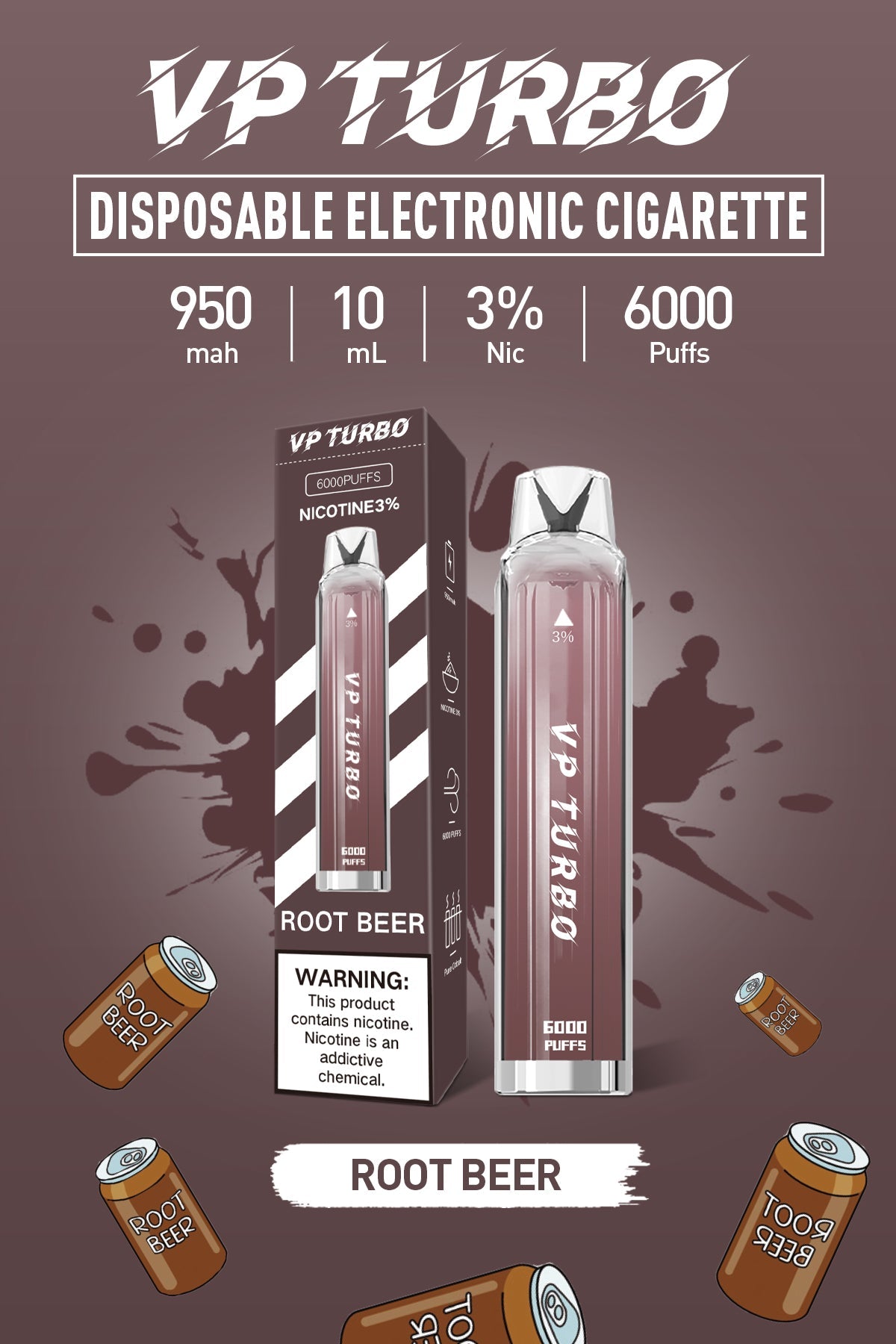 特價！！！【買一送一】VP TURBO 拋棄式｜ 一次性透明漸變色6000口發光電子煙｜VAKA糖果雲煙館