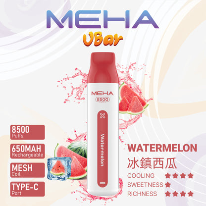【MEHA魅嗨8500口拋棄式】 一次性8500口puffs電子煙/新款魅嗨小白條電子煙-VAKA糖果雲煙館