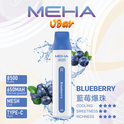 【MEHA魅嗨8500口拋棄式】 一次性8500口puffs電子煙/新款魅嗨小白條電子煙-VAKA糖果雲煙館