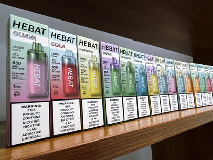 HEBAT喜貝15000口拋棄式｜王嘉尓同款｜2025最新款續航超長一次性大容量電子煙｜VAKA糖果雲煙館