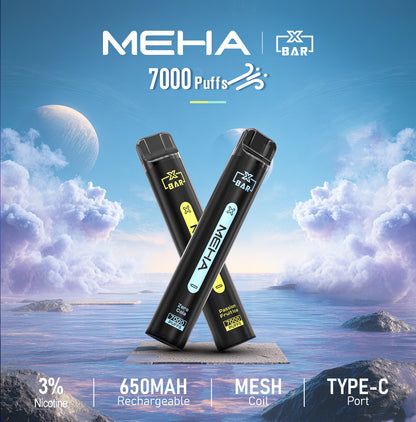 魅嗨MEHA X BAR小黑條 7000口一次性電子煙｜原廠正品｜大容量一次性拋棄式｜16種口味-VAKA糖果雲煙館