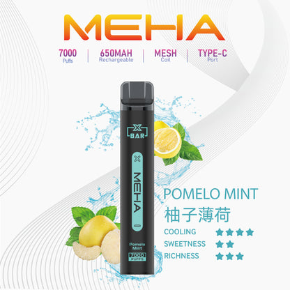 魅嗨MEHA X BAR小黑條 7000口一次性電子煙｜原廠正品｜大容量一次性拋棄式｜16種口味-VAKA糖果雲煙館