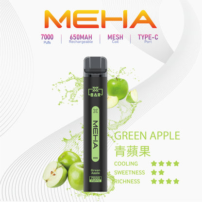 魅嗨MEHA X BAR小黑條 7000口一次性電子煙｜原廠正品｜大容量一次性拋棄式｜16種口味-VAKA糖果雲煙館
