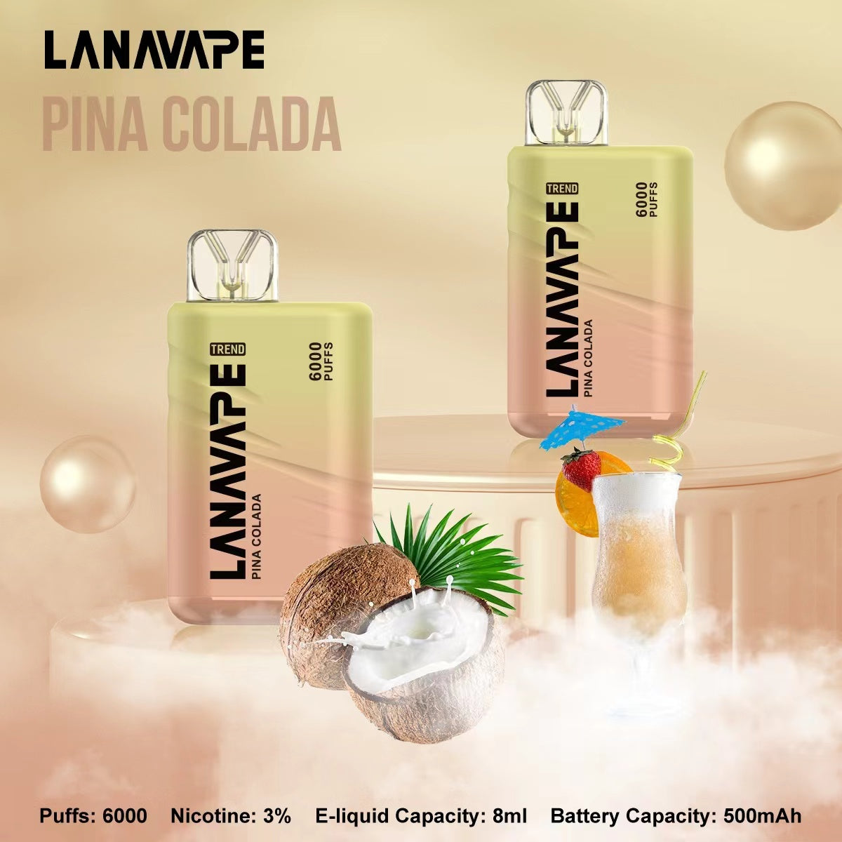 【LANA BAR BC 6000口】大容量新款拋棄式6000口-超涼款一次性電子煙-VAKA糖果雲煙館