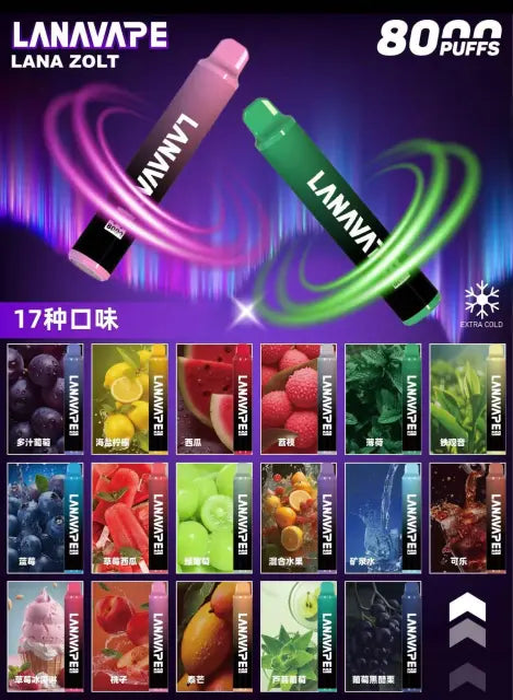 【LANA VAPE 8000口拋棄式】原廠正品 🔥Puffs全新升級版大容量電子煙-VAKA糖果雲煙館